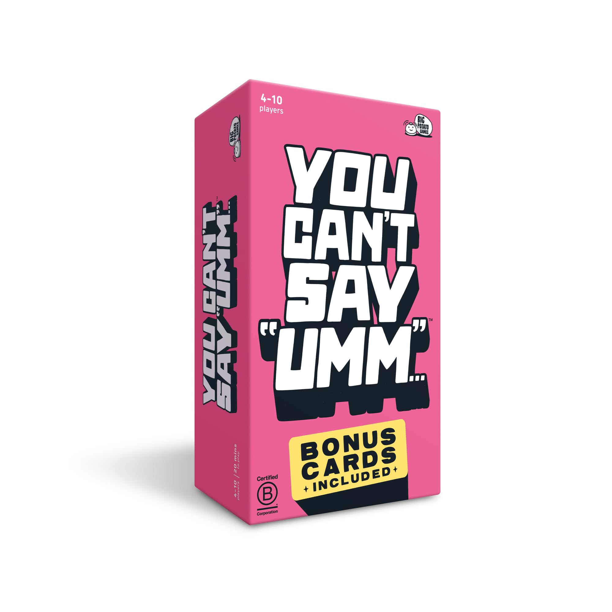Big Potato You Can't Say UMM: A Party Game for Family and Adults, Fast-Paced Family Word Game, Must Have for Game Night, Bonus Content Included