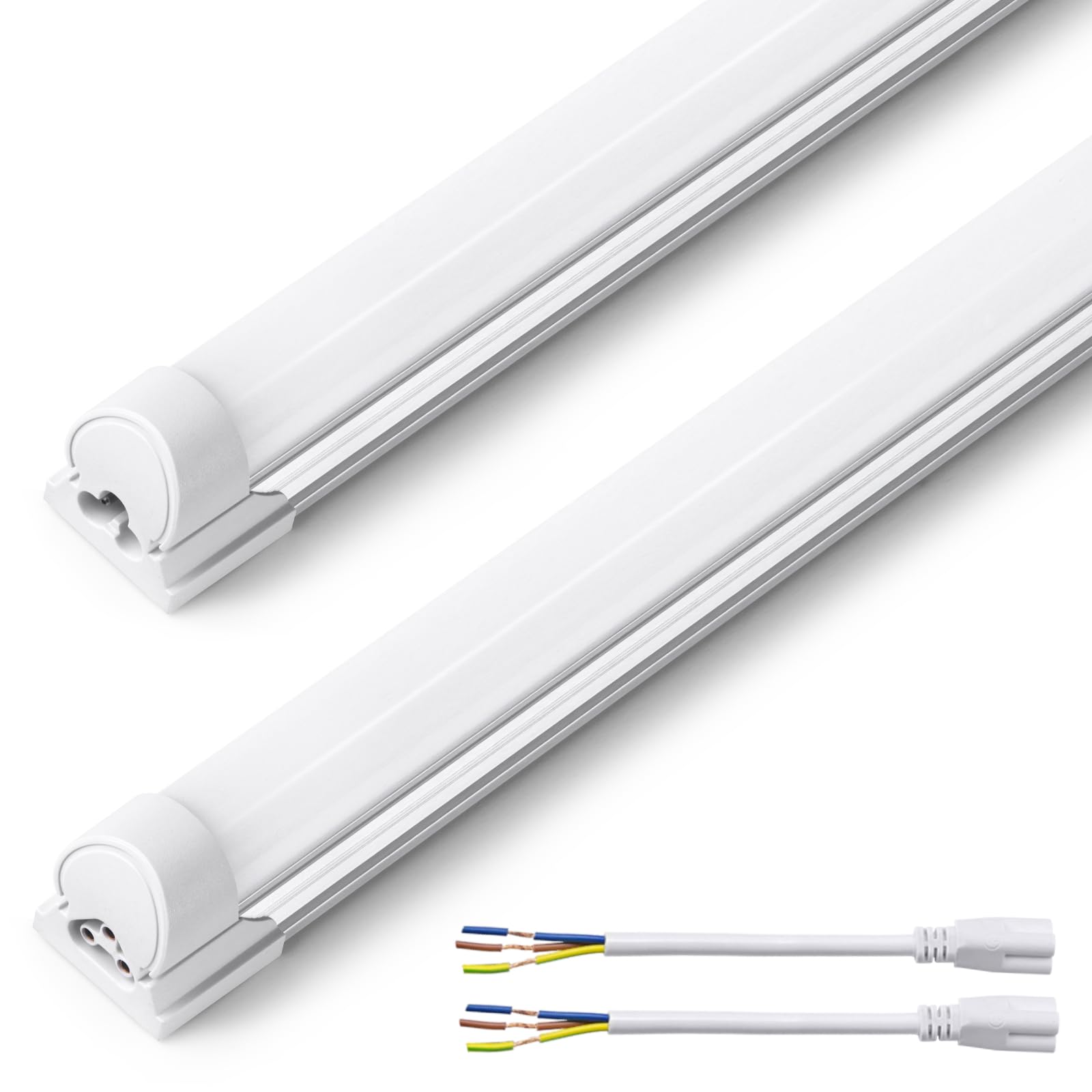 Barrina T8 LED Batten Light 5FT/146cm, 50W 7100lm, 6500K, 2 Packs