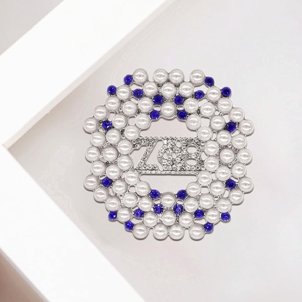 University Social Greek Letter ZETA Pin Pearl Sorority Label ZPB Brooch Girl Gifts Jewelry - Image 2