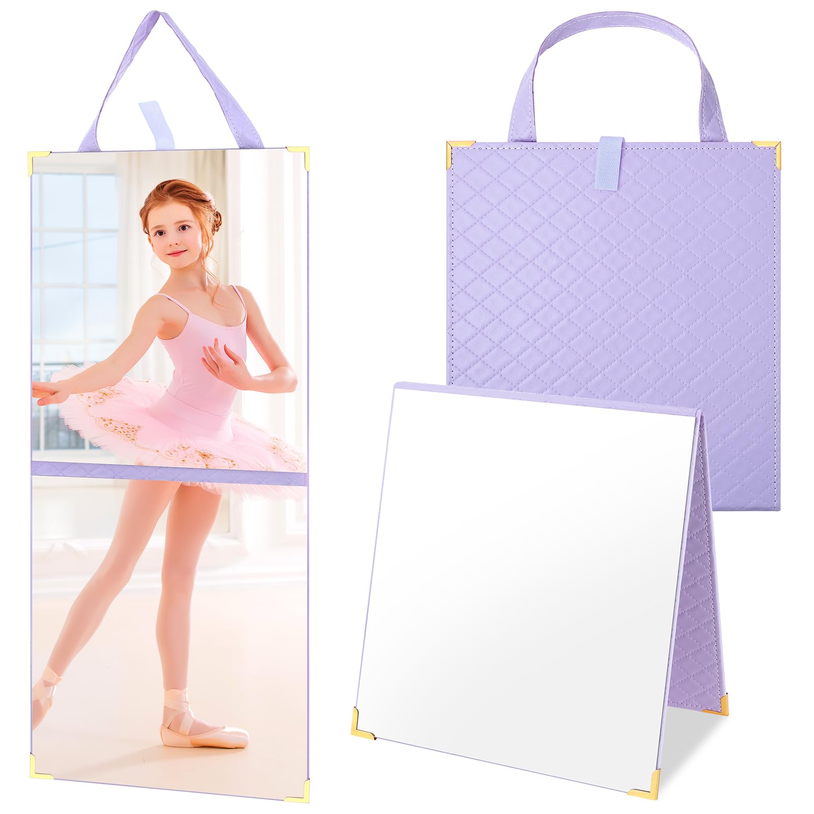 YXSJAS Frameless Travel Hanging Mirror Foldable Backstage Hanging Mirror Acrylic Material 24x11 Inch Foldable Mi-rror for Travel Dance Competition Home Fitness Gift
