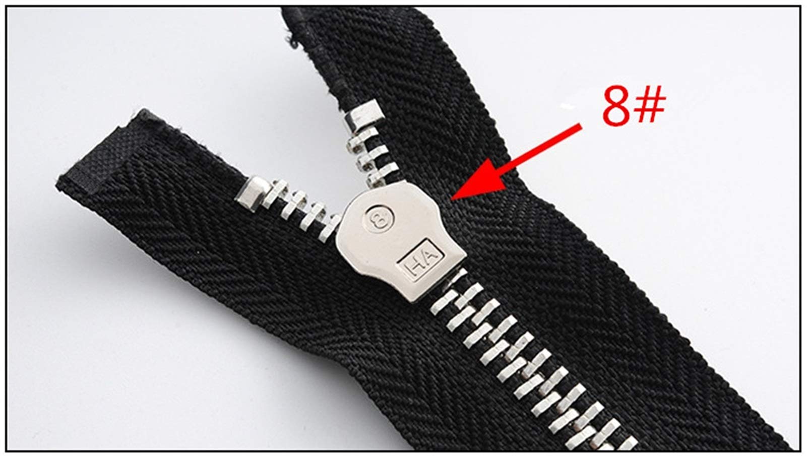 Cremallera para Bolsos, Cremalleras 8# Cremalleras metálicas de Doble Deslizador de Metal, Cremallera de Extremo Abierto ecológica,(80cm)