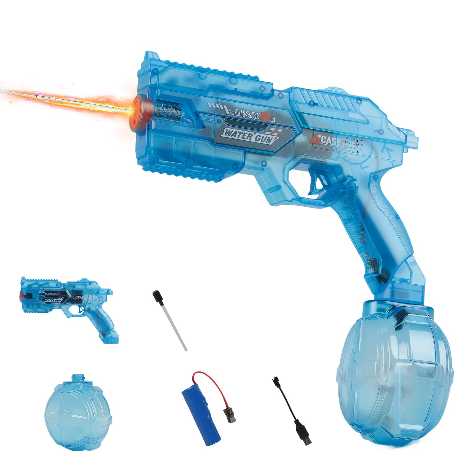 Electric Water Gun - Automatic Water Pistol with LED Light, Long Range Electric watergun, 360CC Powerful Waterguns, Summer Pool Beach Outdoor Party Toy for Adults