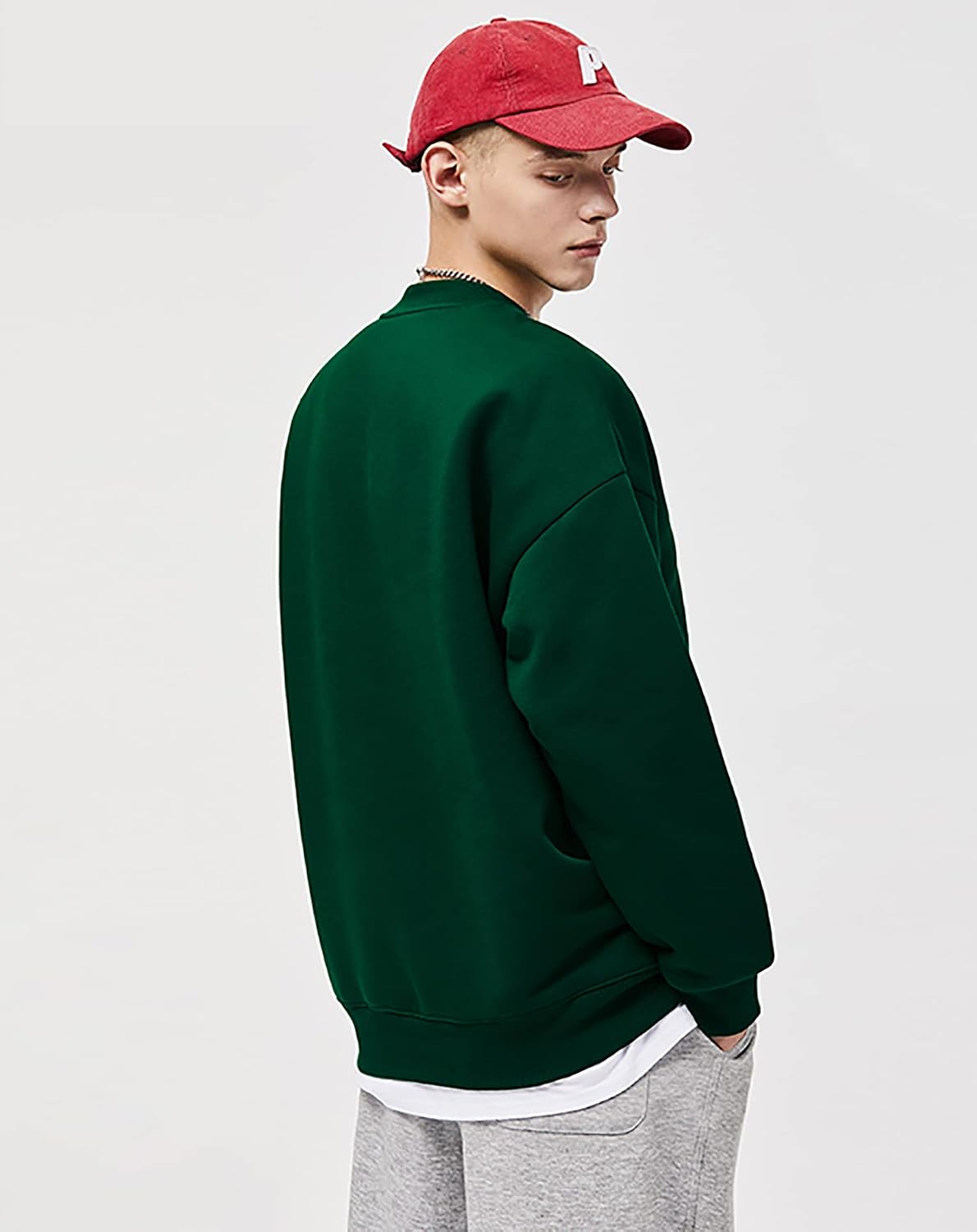 Niepce Inc Streetwear Crewneck Graphic Men's Sweatshirt Pullover (as1, alpha, x_l, regular, regular, Standard, green1, X-Large)