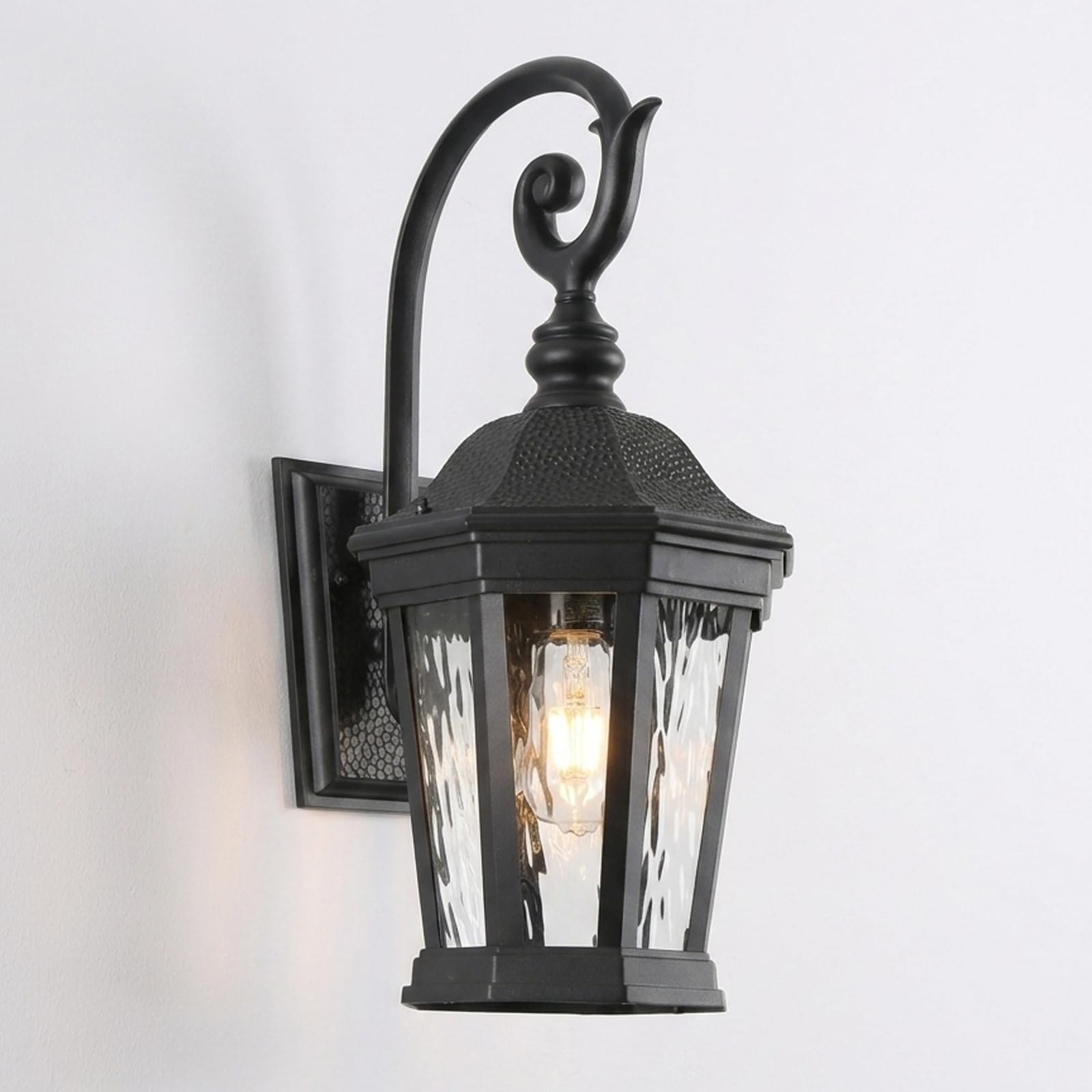 Black Exterior Wall Sconces, 21'' Large Outdoor Porch Light Fixtures