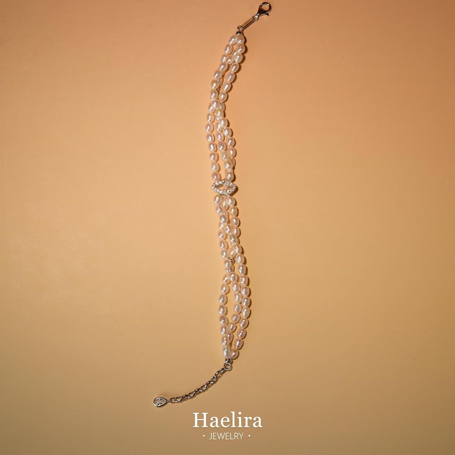 S925 Sterling Silver Four-pointed Star Pearl Bracelets for Women, 8.27 Inch Lucky Freshwater Cultured Pearl Bracelets, Non Tarnish and Hypoallergenic Suitable for Everyday Wear, Perfect Jewelry Gift for Women - Image 6