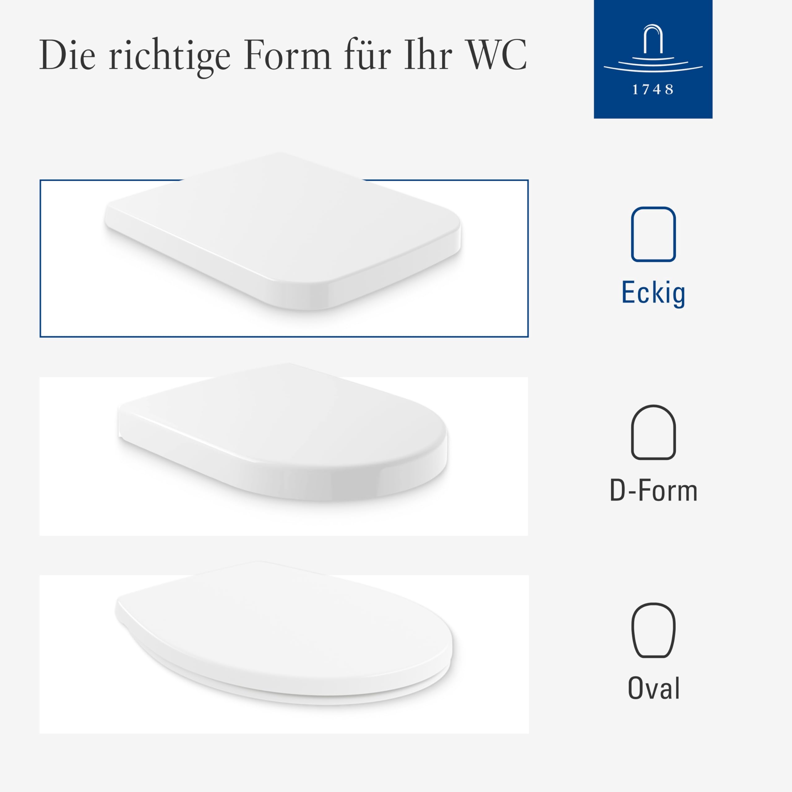 Villeroy & Boch Architectura WC-Sitz, mit SoftClose, eckig – Weiß Alpin | Mit Absenkautomatik, abnehmbar, aus bruchsicherem Duroplast, Original Ersatzteil, 9M58S101