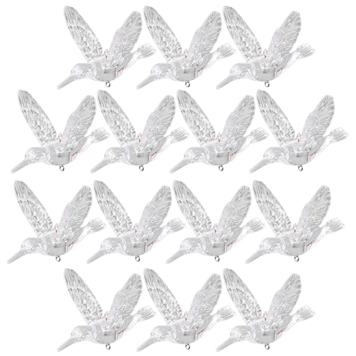 20pcs Acrylic Hanging Hummingbird Pendants 10.5cm Bird Ornaments Ceiling Decor for Weddings Home and Party Decorations