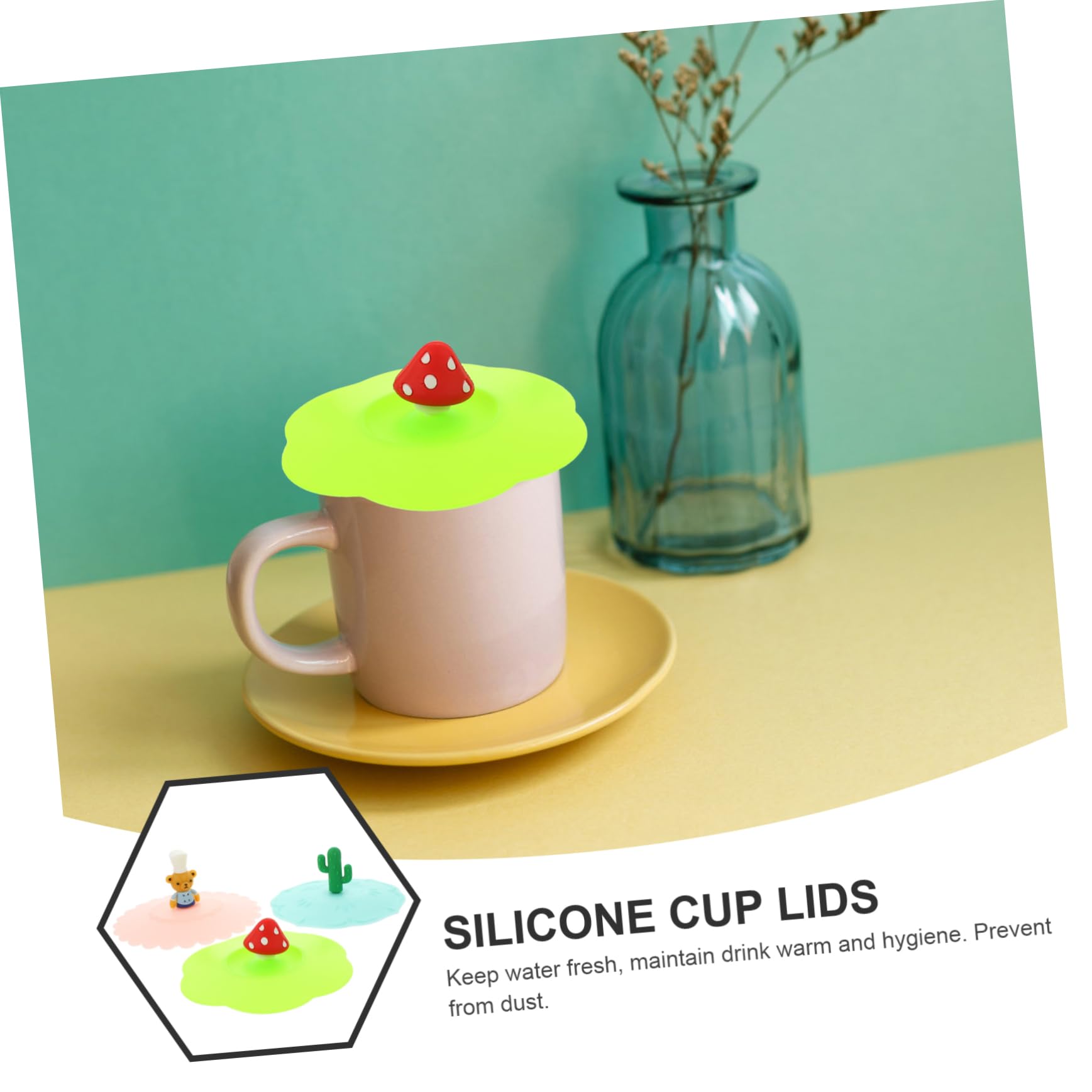 TOPBATHY 18 Piezas Cubierta De La Taza Cubierta a Prueba De Fugas Tapa De La Taza De Té Taza De Bebida Tazas Vasos Aire Tapas De Vasos De Bebida Tapa De Comida Elástica Bol Beber