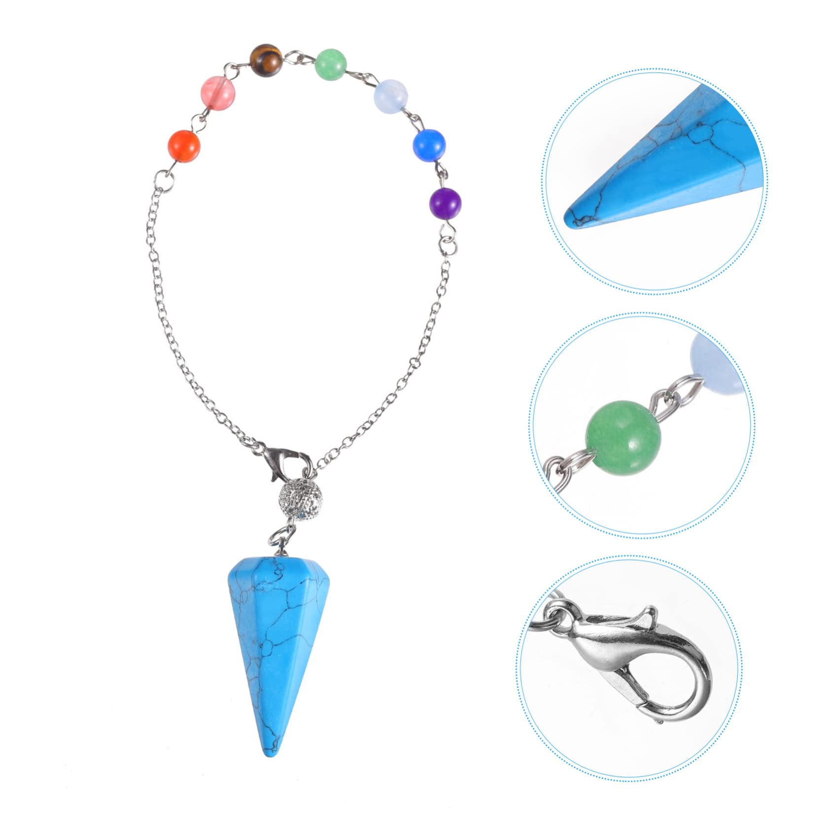 NOLITOY Hexagonal Cone Pendant Natural Crystal Craft DIY Pendant Balcony Mesh Dog Crystal Prism Tree Pendants Chakra Pendulum Necklace Rose Pendulum Necklace Rose Pendant Fine Accessories
