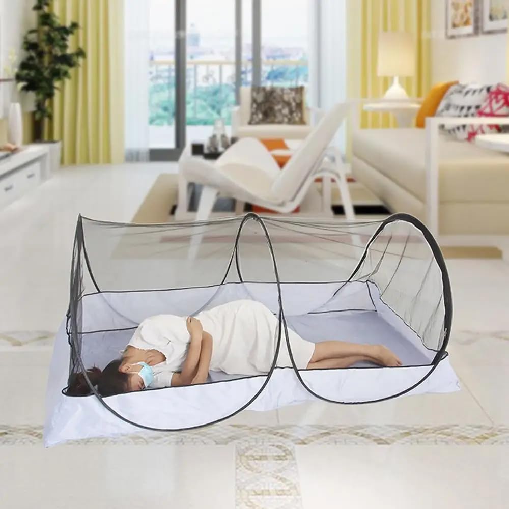 Zanzariera Pieghevole Pop Up 200 * 100 * 73cm protezione ultralight a 360°, Poliestere & fibra di vetro, Tenda da campeggio portatile, Famiglia Zanzariera, Facile e veloce installazione