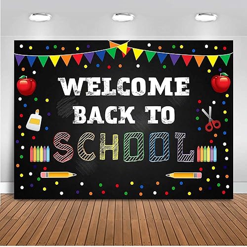 Mocsicka Telón de fondo para el regreso a clases, 7 x 5 pies, para el primer día de escuela, para el primer día de jardín de infantes, cartel de