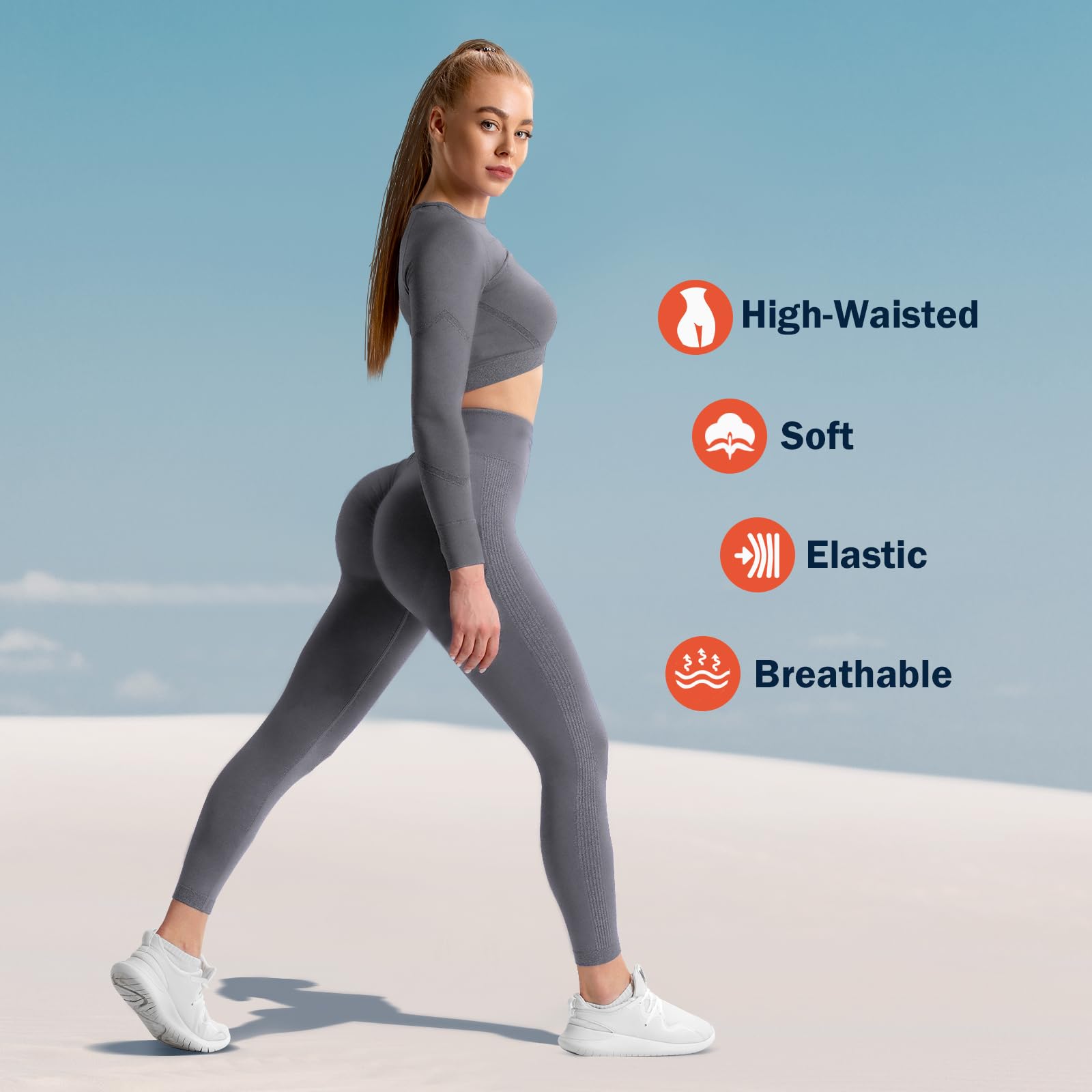Ulknyss Leggins Sportivi Donna Push Up Leggings Palestra Vita Alta Pantaloni Fitness Yoga Anticellulite
