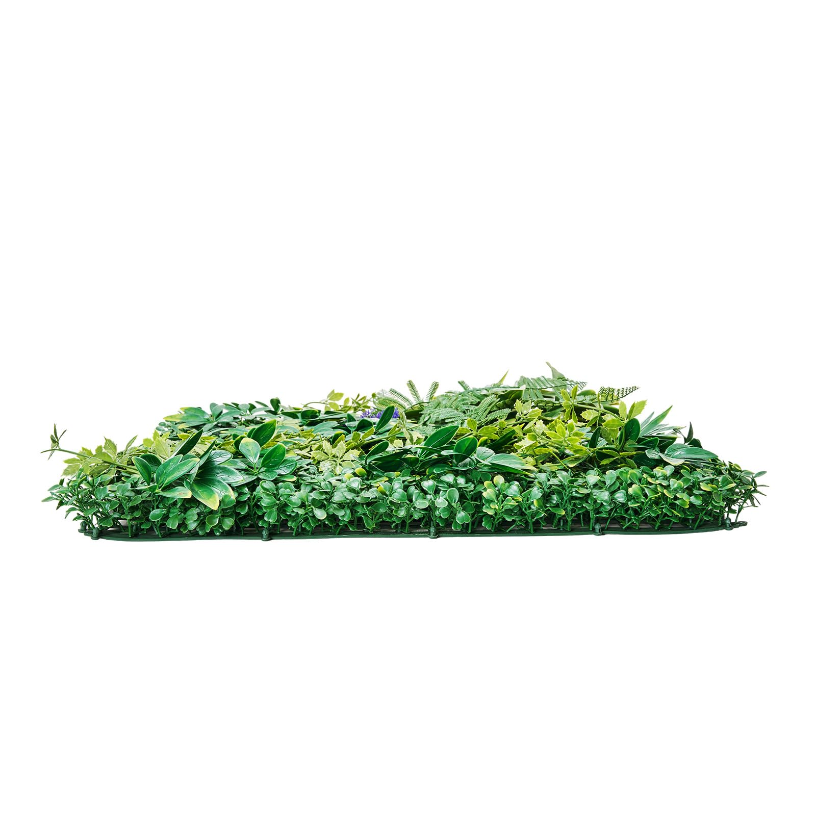 VEVOR Mur Végétal Artificiel 12 PCS Panneau Mural Décoratif Plante Artificielle 3D Emboîtable, 50x50 cm, pour Décoration Intérieure Extérieure, Couverture de Clôture en Lierre, Brise-vue Mural Jardin