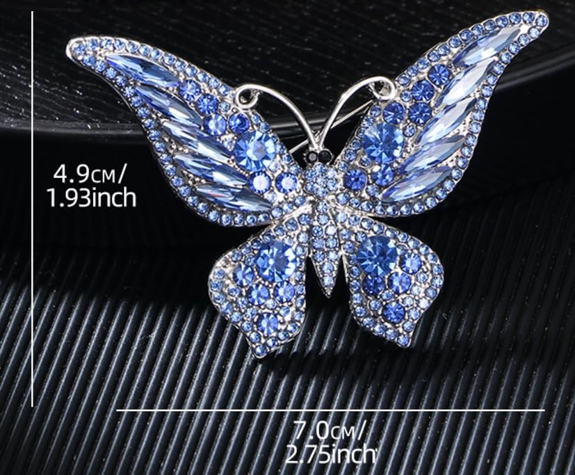 Crystal Rhinestone Butterfly Brooch Elegant Lapel Pins Dress Accessories Jewelry Gift For Women Girls2