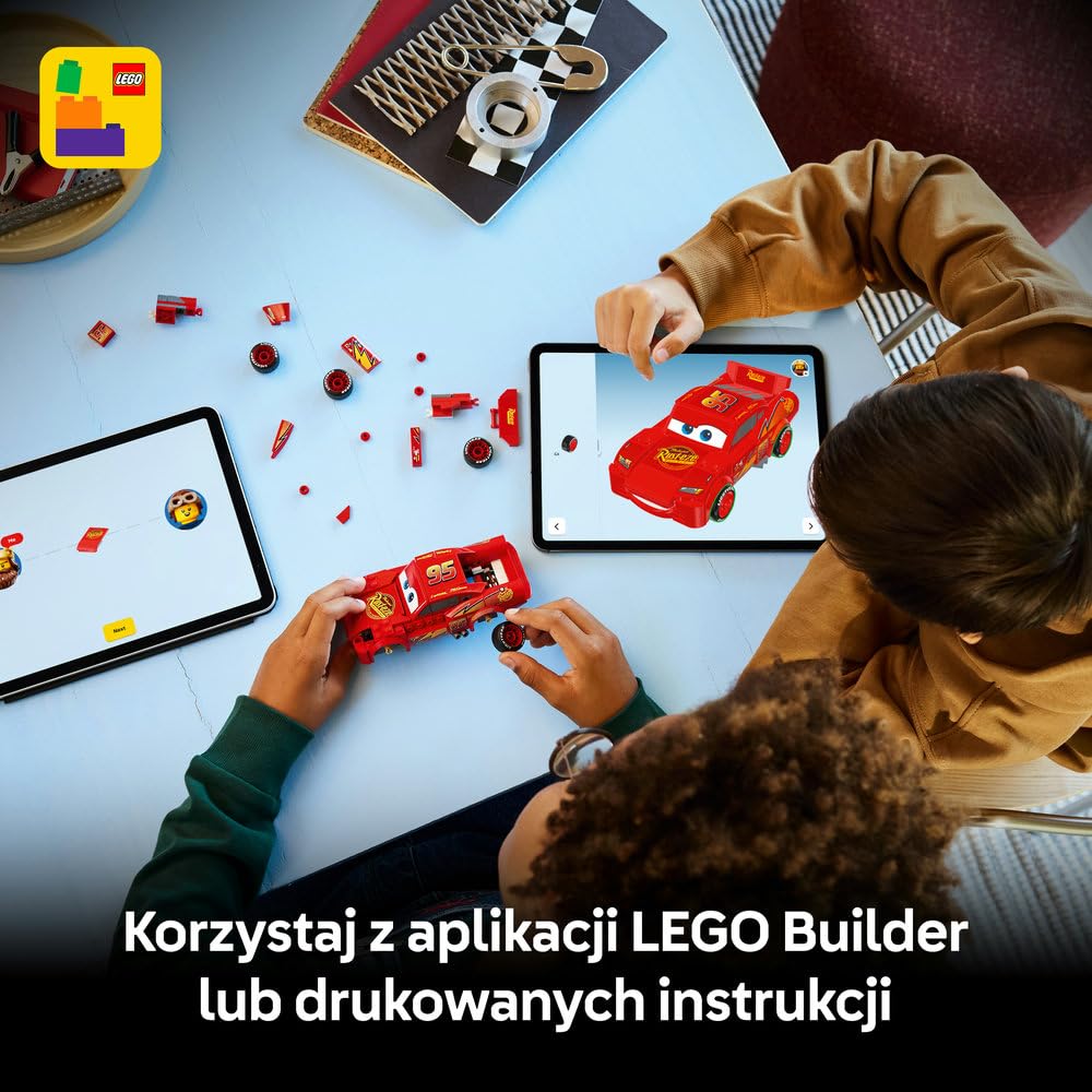 LEGO Speed Champions | Zygzak McQueen, zabawka konstrukcyjna dla chłopca i dziewczynki, samochód do składania dla 9-latka, zestaw z filmu Auta Disney Pixar, pomysł na prezent dla dzieci 77255