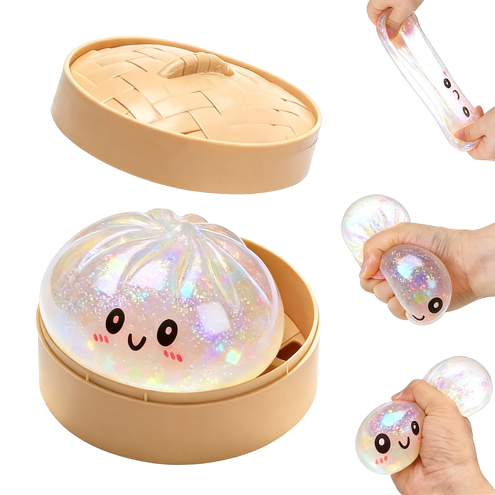 Dumpling Squishy Glitter Mystery,Dumpling Squishy, Wirkt angstlösend und hat eine schnelle Wirkungserholung, Decompression Dough for Adults - 2