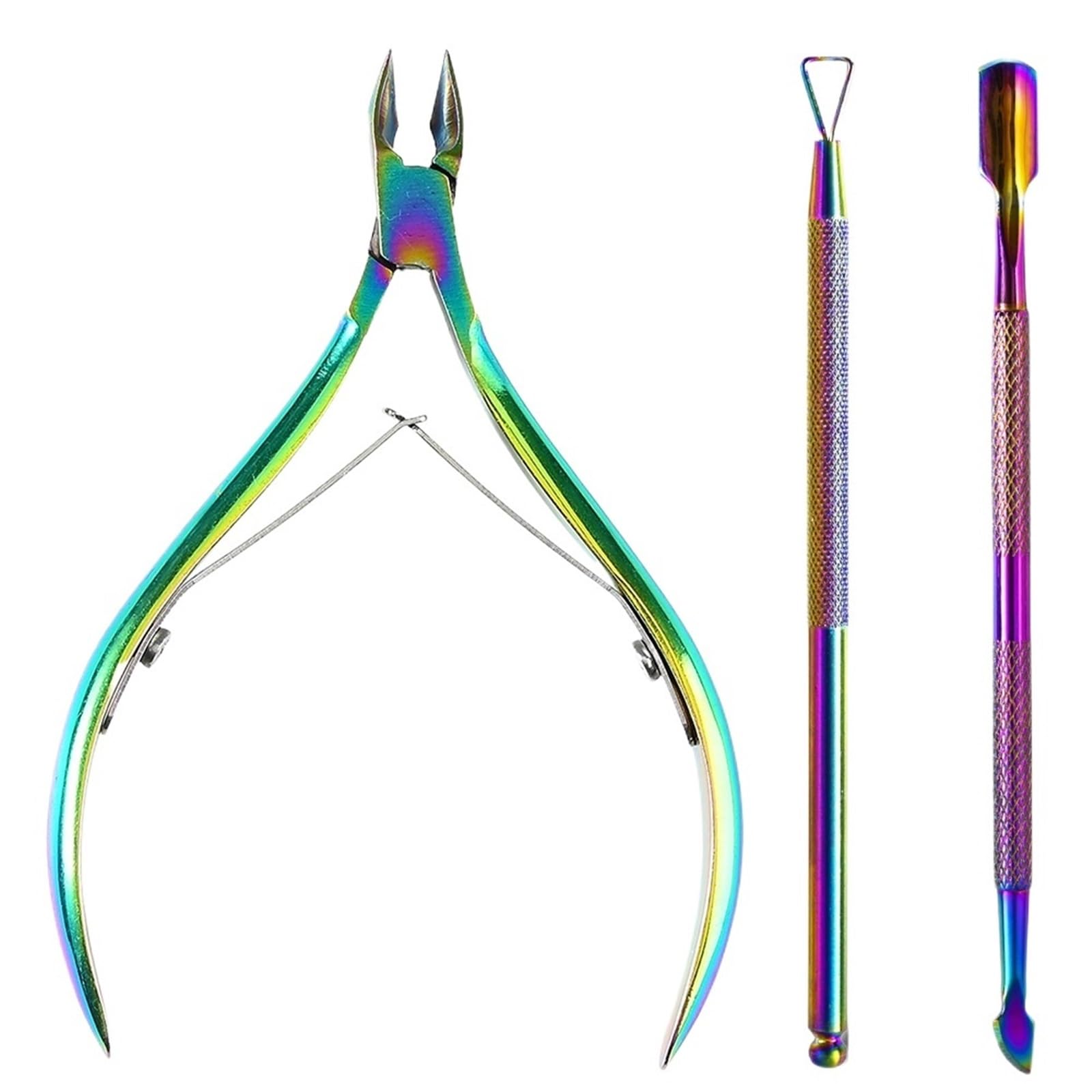 Wwyyzayc Color9 Professional Cuticle Cutter Nail Nippers Scissors Manicure Pusher Pedicure Tong Dead Skin Remover Regrowth Tool(Color9)