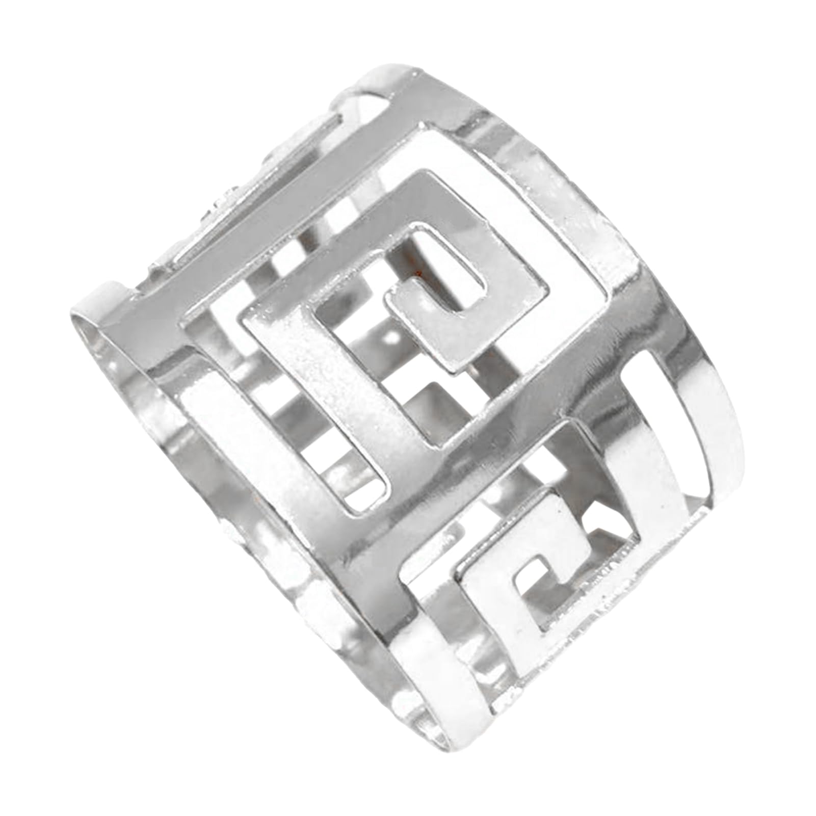 tulkdexi Metal Napkin Buckle Napkin Ring Creative Shape Hollow Design Corrosion Resistant Smooth Edge Not Easily Deformed Napkin Buckle Decoration Silver