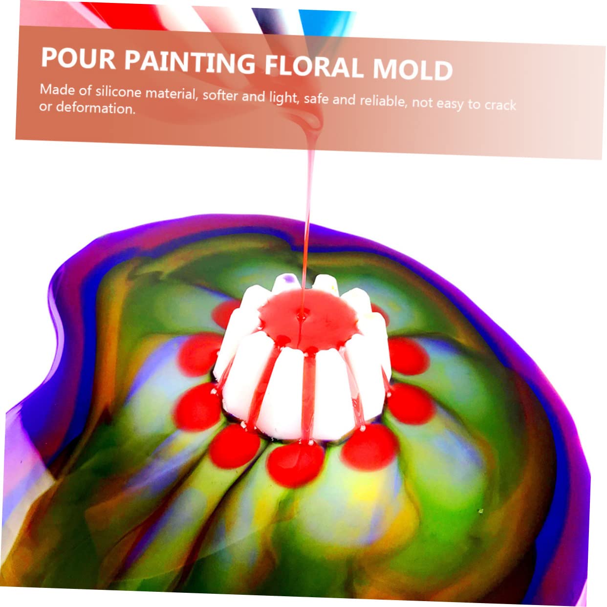 HOMSFOU 6Pcs Flower Pour Cup Reusable Pour Painting Tool for Floral Art Flexible Design with Isometric Grooves for Oil Painting Lovers and Creative Projects