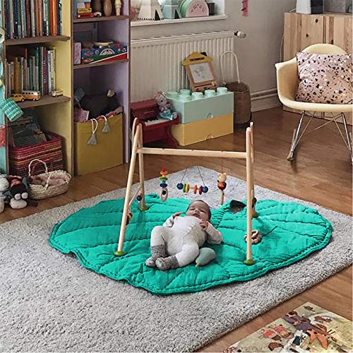 Speelkleed Voor Baby Kinderen Bladvorm Baby Speelkleed Katoen Zacht Baby Slaapmatten Vloerkleed Baby Gym Activiteit Kamer Decor Kruipend Deken Pad (Groen) - Afbeelding 5