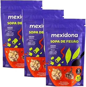 Kit com 3 Pacotes de Sopa de Feijão de 115g cada - Mexidona