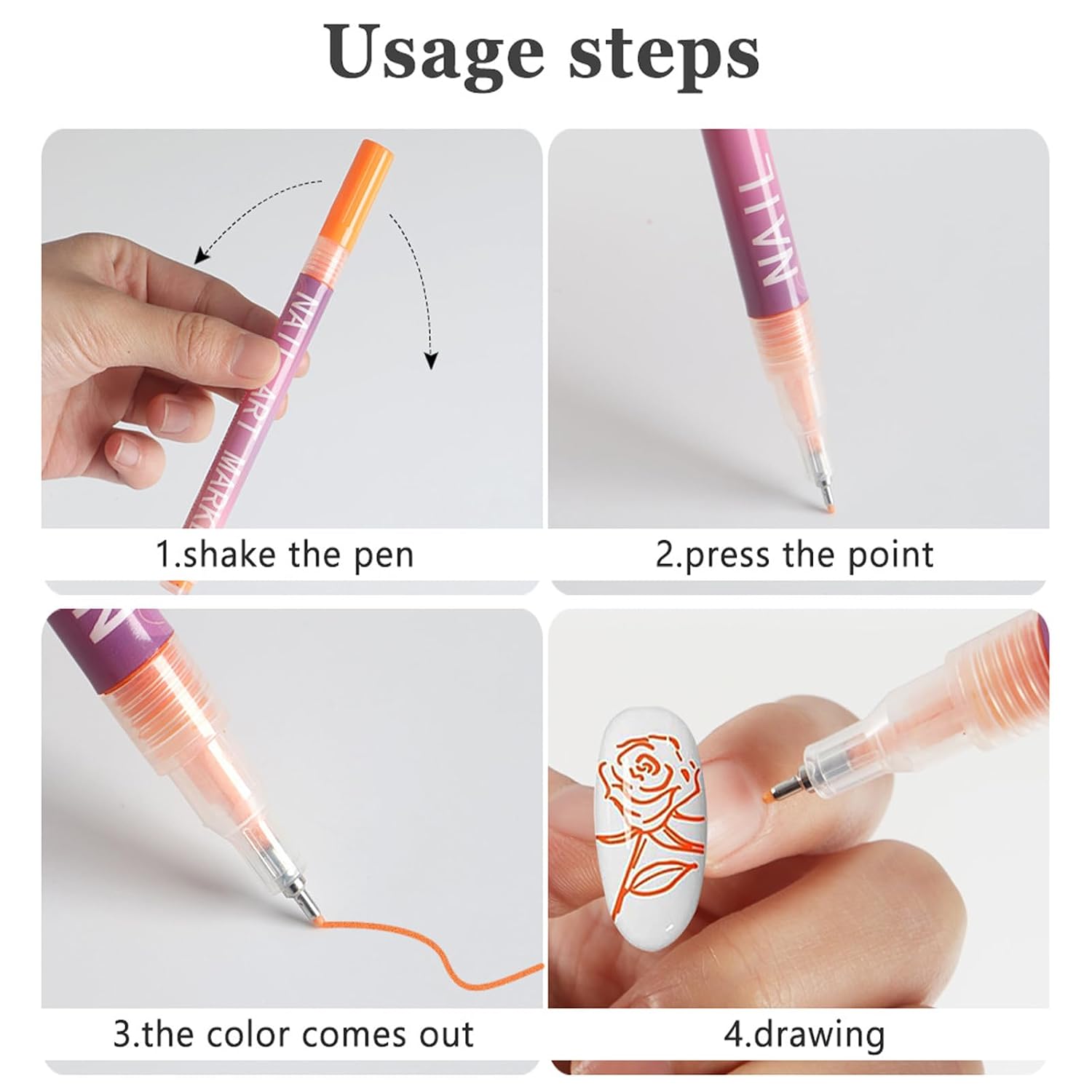 12 Colors Nail Art Pens Set, 2026 New Nail Marker 0.5mm Fine Tip, DIY Waterproof and Quick-Drying Portable 3D Nail Polish Pens for Home Salon Beginners Girls(12PCS with 1 Nail Art Sticker)