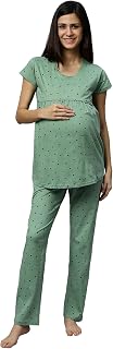 DZZO Women's Cotton Printed Nice Striped for Maternity wear & Feeding Nighty Comfortable Use Night Dress Price In India