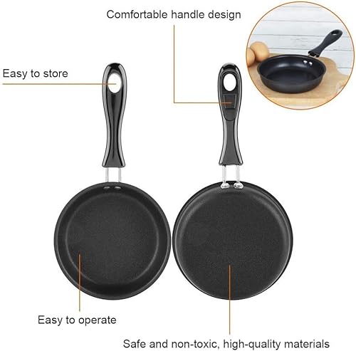 Miniatura 6 de AVEEWA Frying Pan Mini Non-Stick Poached Egg Pan Household Small Baby Food Supplement Omelette Pan Kitchen Induction Cooker Gas Burner Use-12cm
