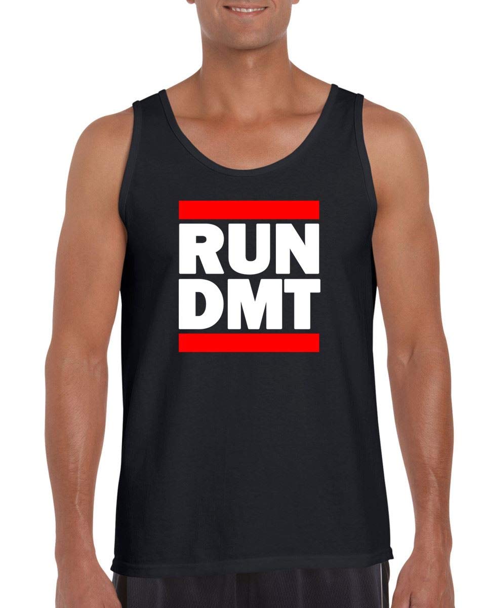 Tribal T-Shirts Men's Black Run Dmt Drug Psychedelic Vest Tank Top (Medium, )