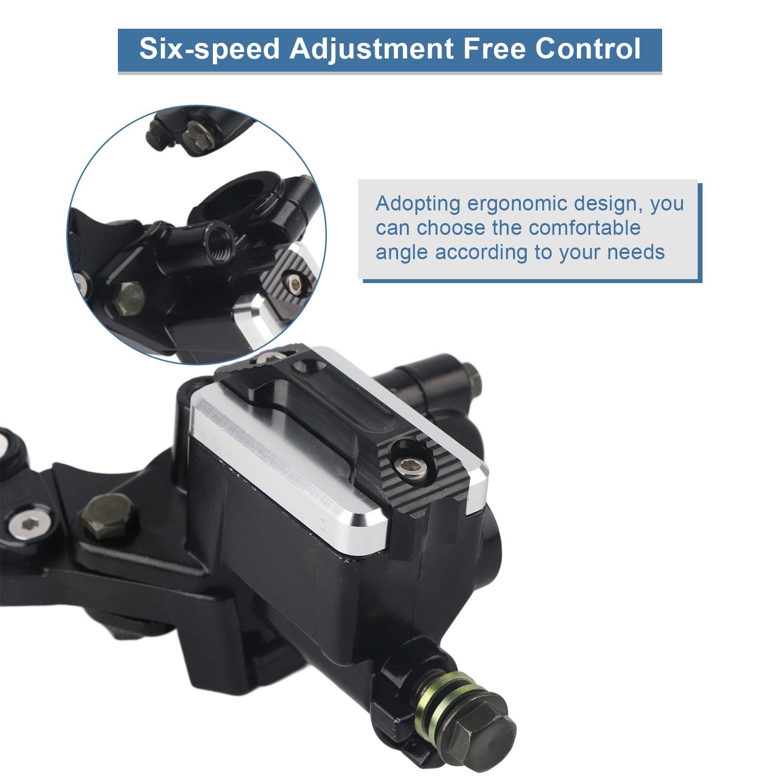 Maitre Cylindre Frein Avant Moto Kit Leviers Frein/Embrayage Moto 7/8 - Aluminium CNC - Réglable Universel Levier Cnc 7/8