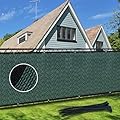 Zyerch Fence Privacy Screen 6' X 50' Heavy Duty Balcony Privacy Screen, 170 GSM Outdoor Fencing Mesh Shade Net Cover 90% Blockage with Brass Grommets for Patio, Outdoor Backyard, Darl Green