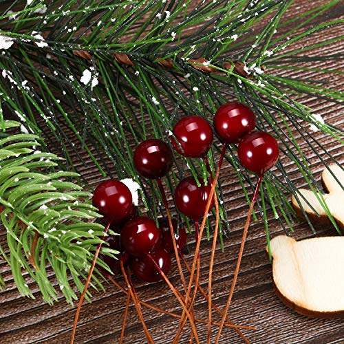 image for BBTO Artificial Holly Berries, 100 Pieces Mini 10 mm Fake Berries Deco