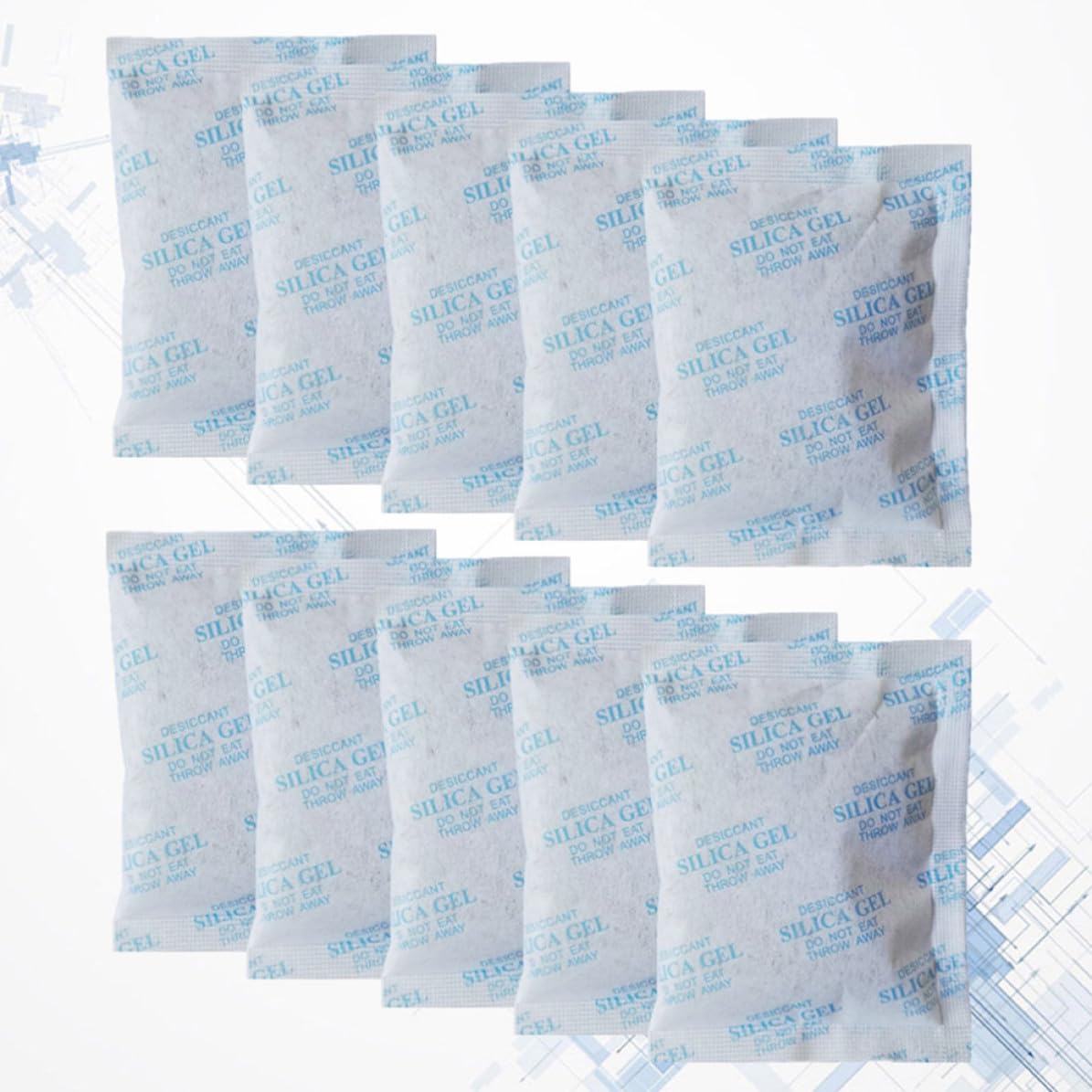 Silicagel Trockenmittelbeutel zur Feuchtigkeitsabsorption und Kondensationsverhinderung 50g 50 Stück aus Vliesstoff für Kleidung und Schrank