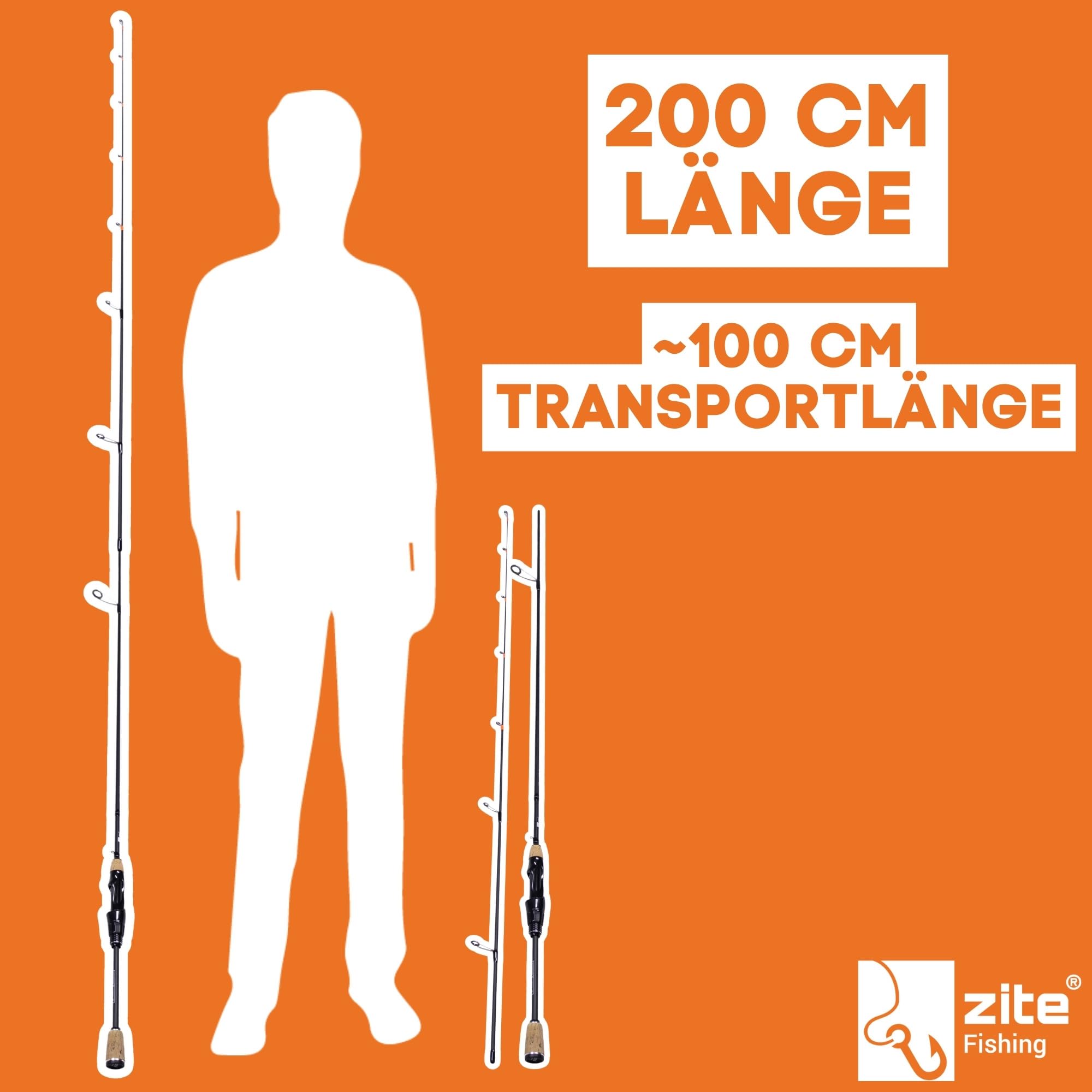 Zite Fishing Solid Strike UL Rute 200cm | Solid Tip Vollcarbon Spitze | 0,5-3g Wurfgewicht | Ultra Light Forellenrute für Gummiköder + Finesse Rigs Parabolische Aktion