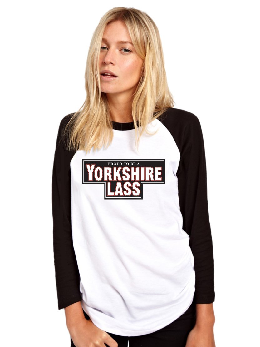 HotScamp Yorkshire Lass Women's Baseball Top - White/Black X-Large