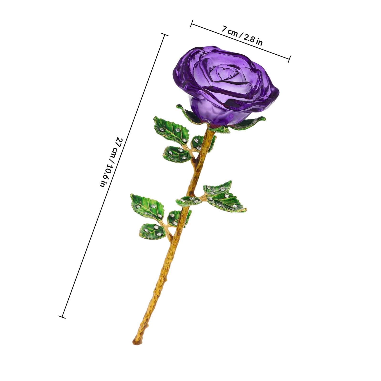 Garneck Figura Floral de Cristal Morado con Base de Botella, Centro de Mesa Decorativo para Aniversario, San Valentín y Bodas, Adorno Elegante para Obsequio Decoración Romántica