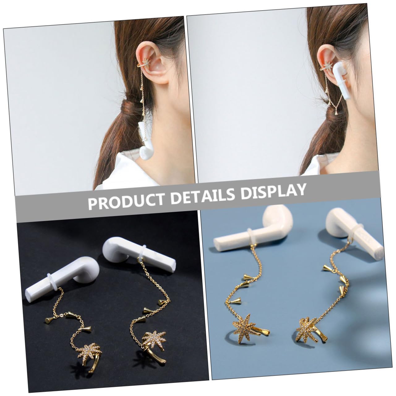 Gadpiparty 5paare Earpiece Holder Chain Verstellbare Anti-Verlust Kette Für -kopfhörer Leicht Und Tragbar Für Täglichen Gebrauch Und Sportaktivitäten Sicheres Design Für