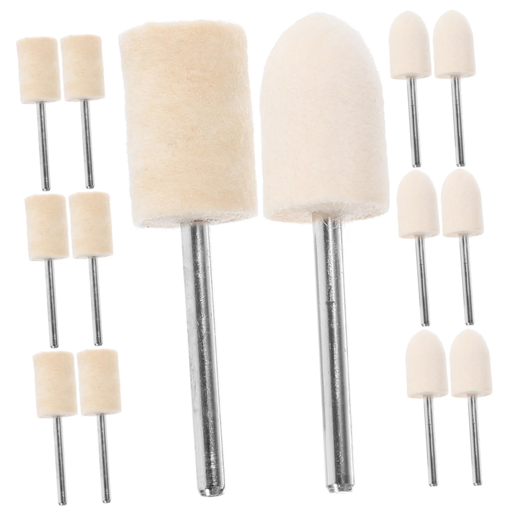 PRETYZOOM Polishing Wheel for Glass 24pcs 12mm Wool Felt Grinding Bits 1/8in Handle