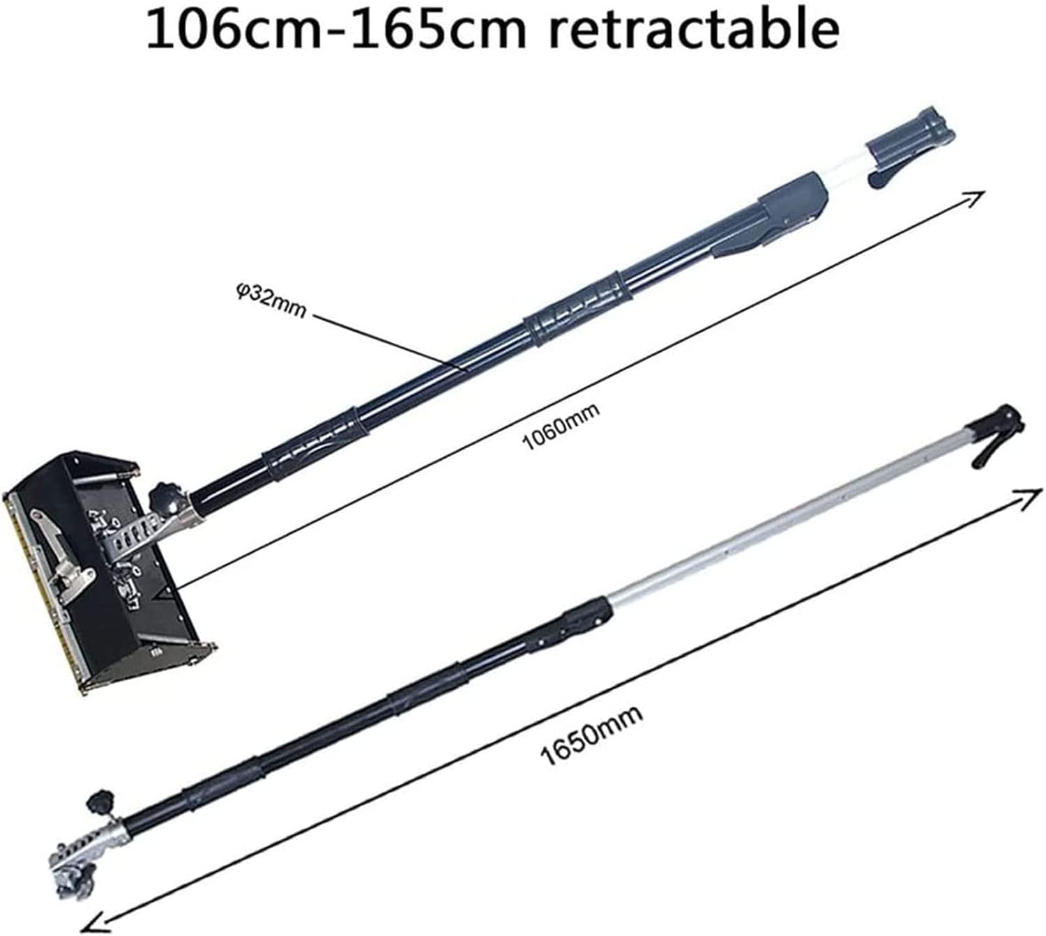 Drywall Taping Tools,9.8 Inch Drywall Taping Flat Finishing Set,Drywall Flat Finishing Box with 40''-63.8'' Adjustable Handle Stainless Steel Concrete Finishing Hand Tool (8")