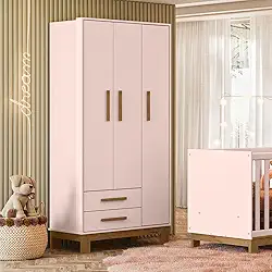 Guarda Roupa Roupeiro Infantil Qencanto Slim 4340 Qmovi Rosa Acetinado