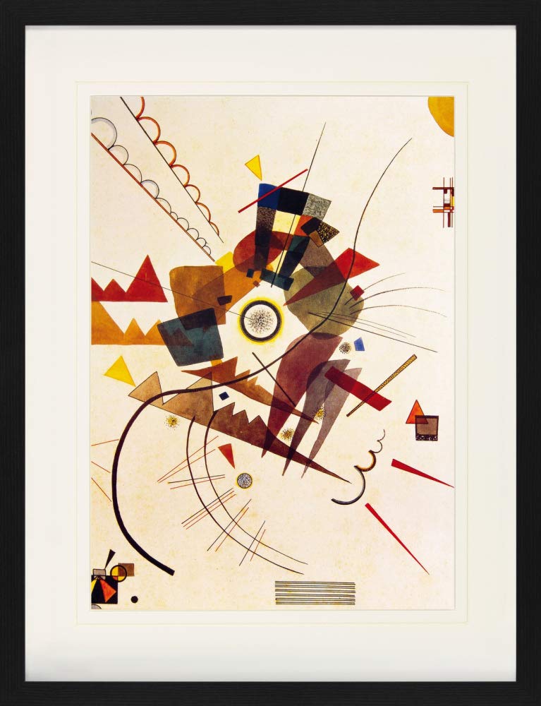 1art1 Vassili Kandinsky Póster Rotonda, 1924 Cuadro Enmarcado con Fine Passepartout | Cuadros De Pared | En Un Marco De Imagen 80x60 cm