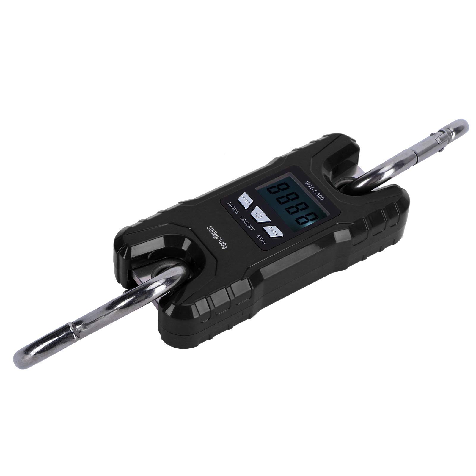 Bilancia Sospesa Digitale, Bilancia Elettrica a LED con Ampio Display, Gancio in Metallo Rimovibile, Conversione unità e Tara, 2 Batterie AAA Alimentate per Viaggi a Casa all'aperto (BLACK)
