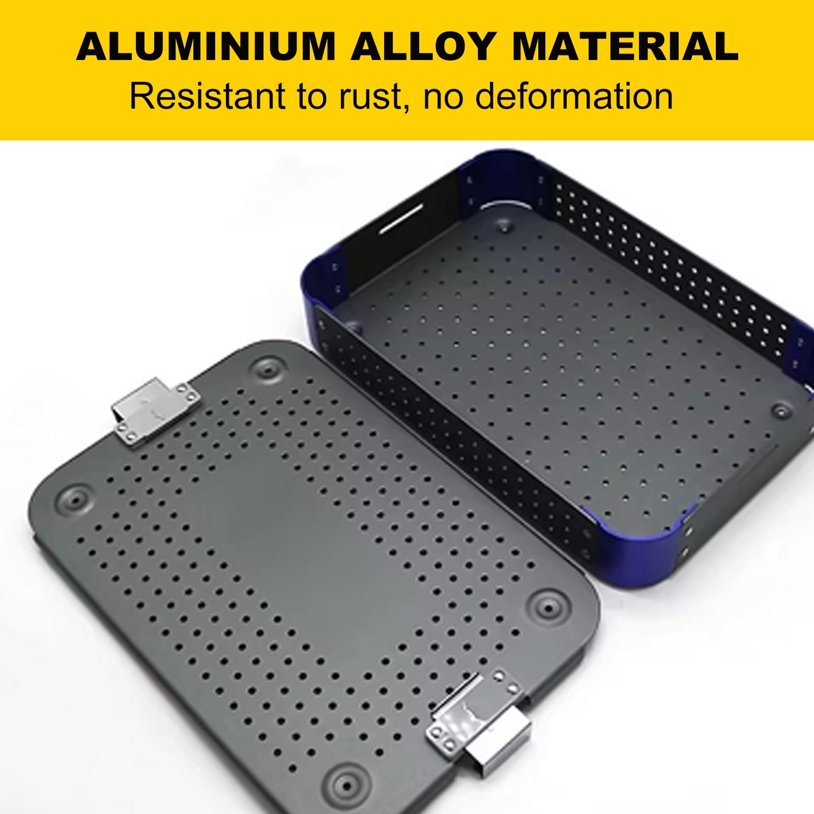 Cestello Operativo Per Apparecchiature Mediche Con Coperchio, Vassoio Chirurgico Con Cuscinetto In Silicone, Resistenza Alle Alte Temperature E Alle Alte Pressioni, Per Laboratorio(Yellow)