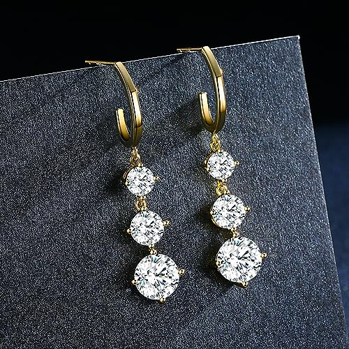 SBLING Cubic Zirconia Drop Earrings Wedding Earrings for Brides Bridesmaids, Bridal Dangle Earrings, Crystal Drop earrings for Women Jewelry Gifts2