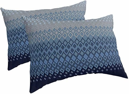 Fundas de almohada de color azul degradado tamaño King, 2 paquetes de fundas de almohada suaves decorativas para sofá de cuerpo largo, funda de