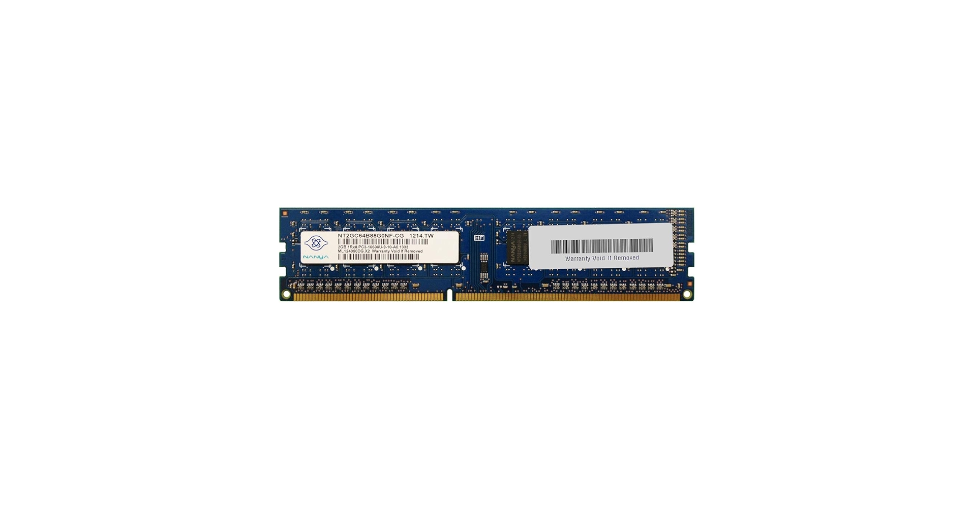 NANYA 2GB PC3-10600U DDR3 Memory Module NT2GC64B88G0NF-CG