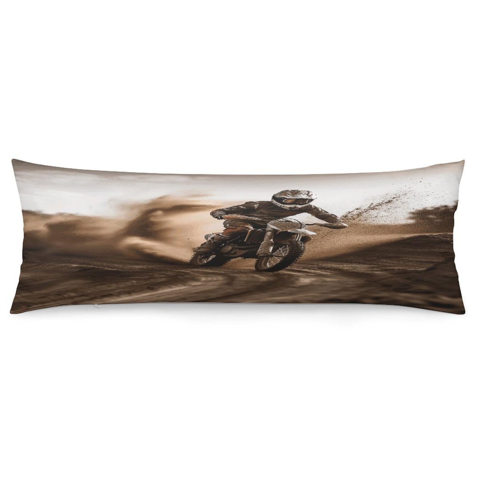 Motocross Throw Pillow Cover Soft Lumbar Pillow Covers with Zipper Breathable Rectangular Cushion Case Polyester Pillow Case Decorative Body Pillow Cover for Couch Bed