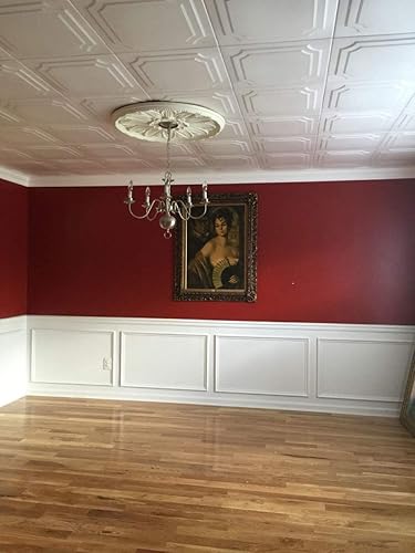 Miniatura 3 de A La Maison Ceilings R08 Virginian Foam Glue-up Ceiling Tile (128 sq. ft.Case), Pack of 48, Plain White