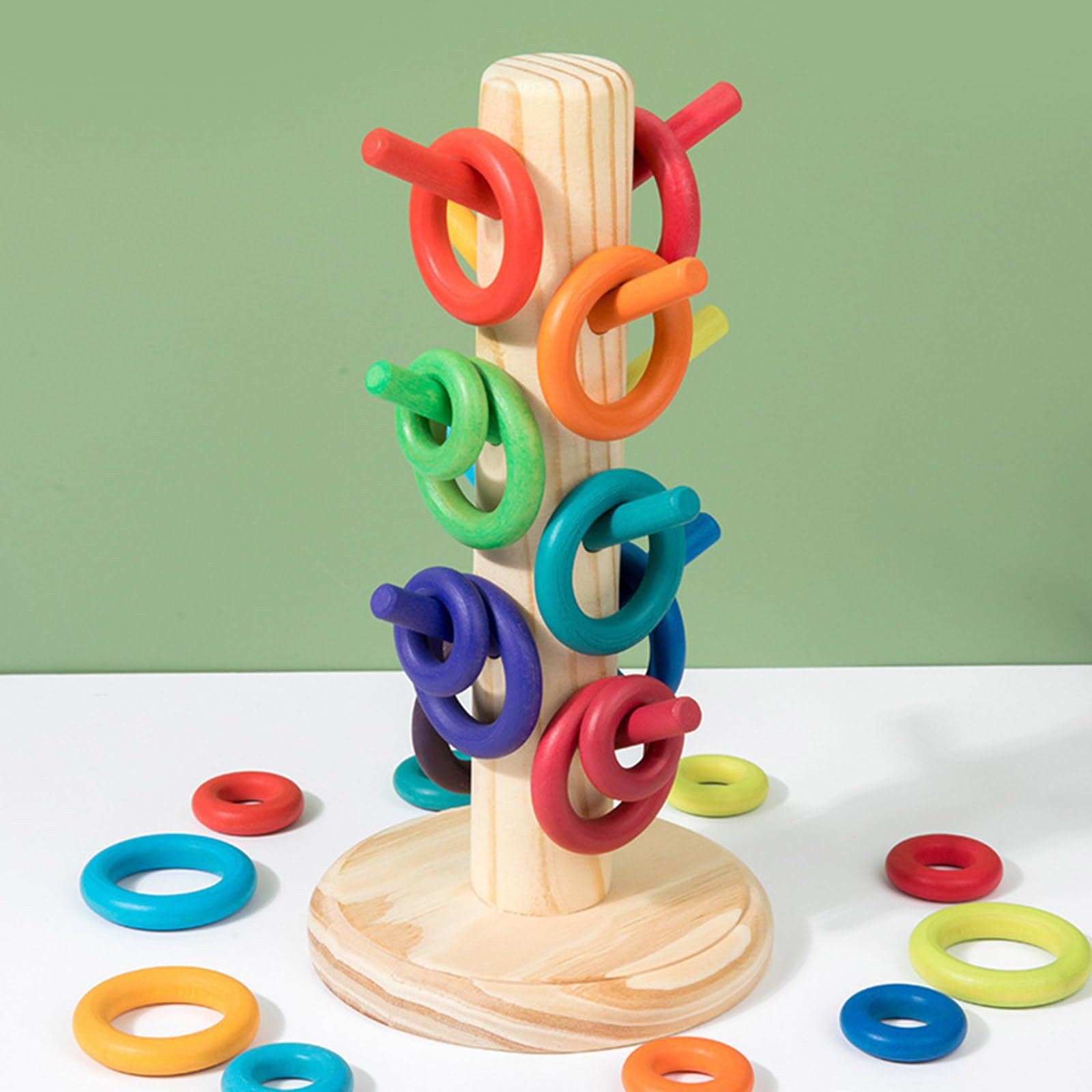 Juguete de madera para apilar con Anillos de Color para Educativo | en línea