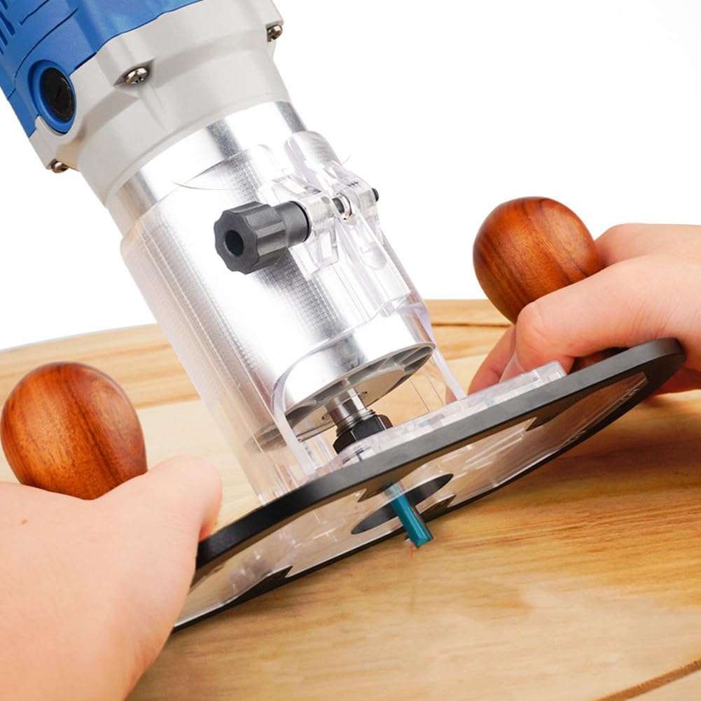 1 set di base per fresa per legno per guida dei bordi: lavorazione del legno, macchina di taglio, fresatura, scanalature, incisione a flip, base di fresatura, lega di alluminio + base per